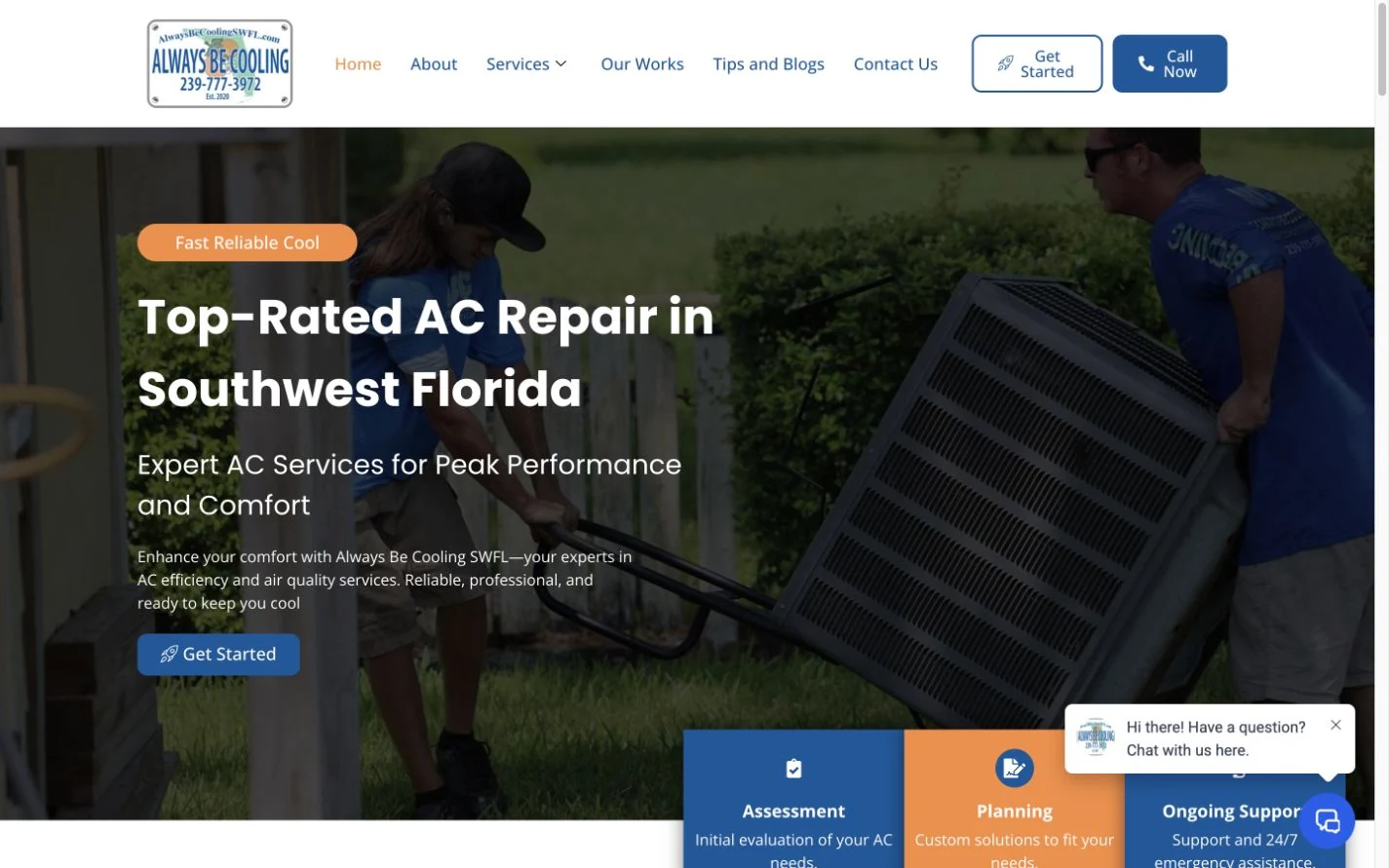 Always Be Cooling desktop website preview