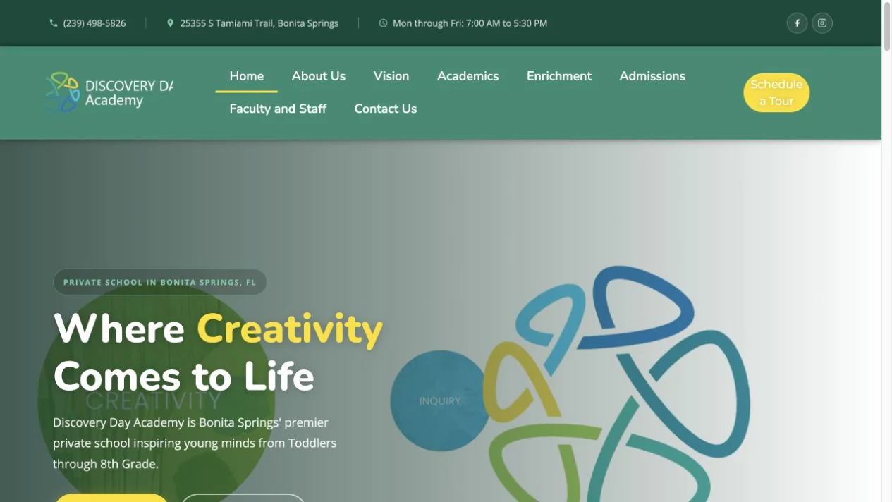 Discovery Day Academy website preview