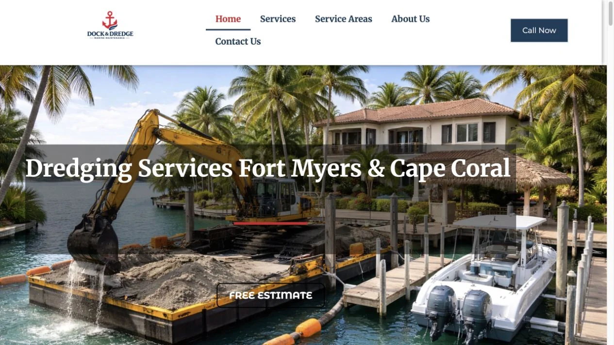Dock & Dredge website preview