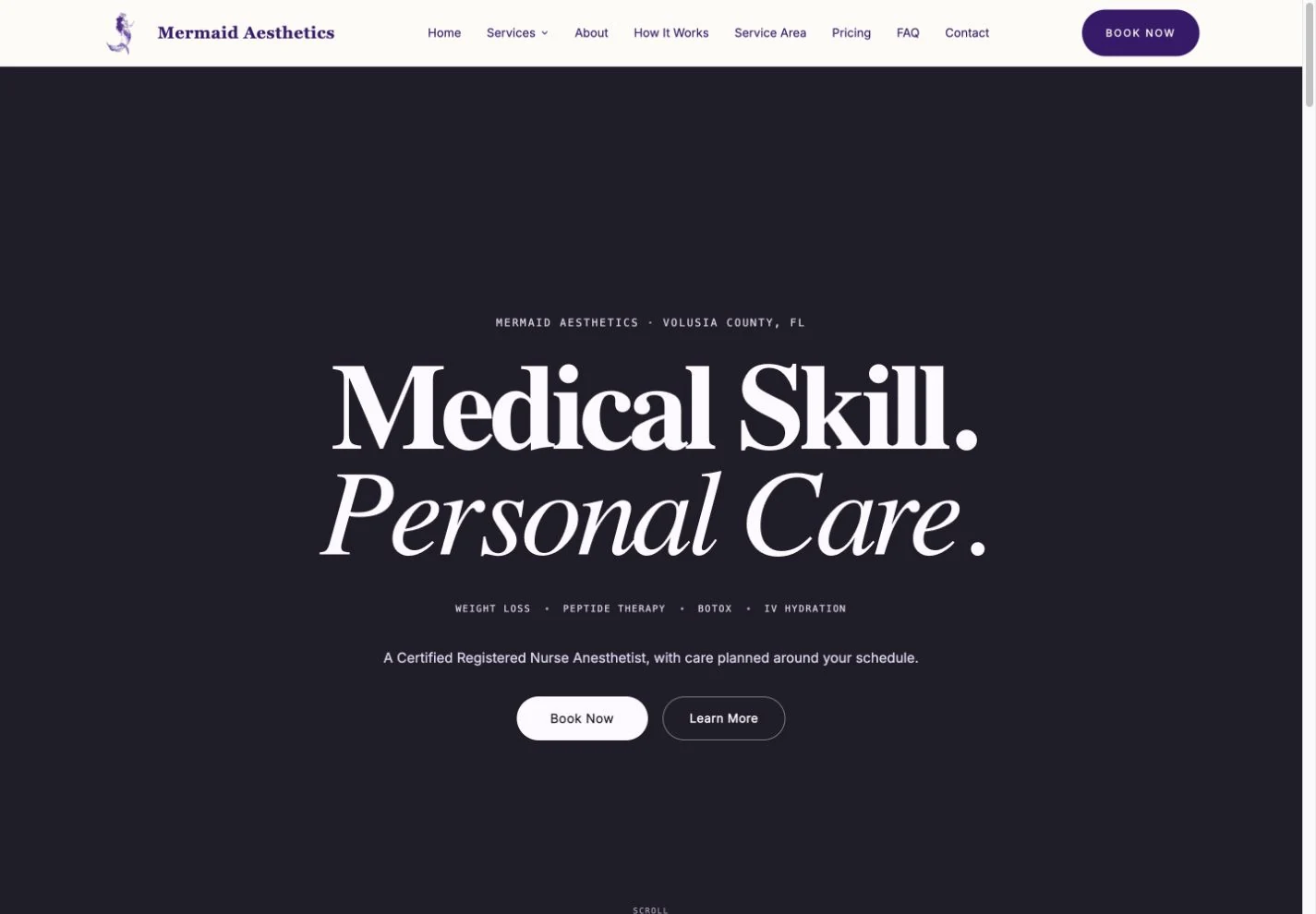 Mermaid Aesthetics website preview