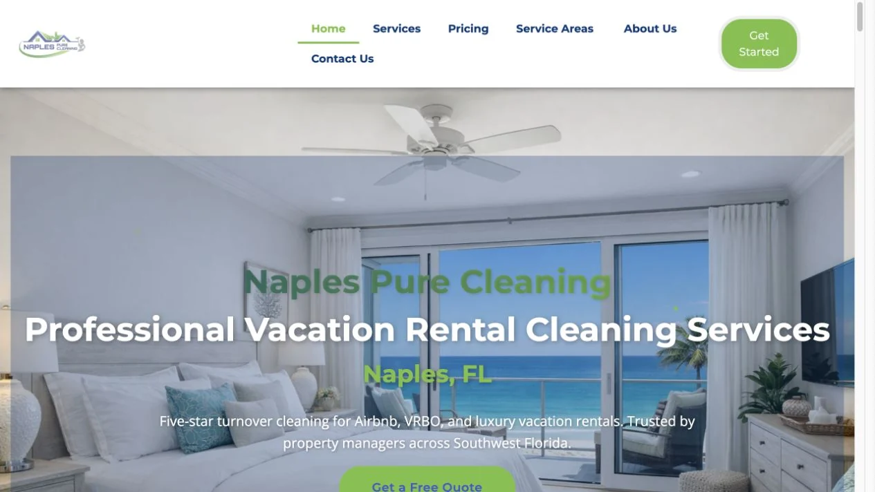 Naples Pure Cleaning website preview
