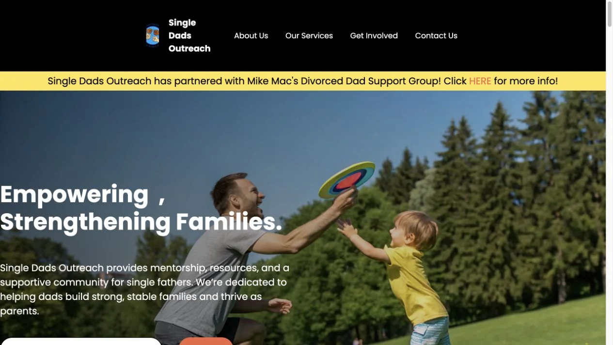 Single Dads Outreach website preview