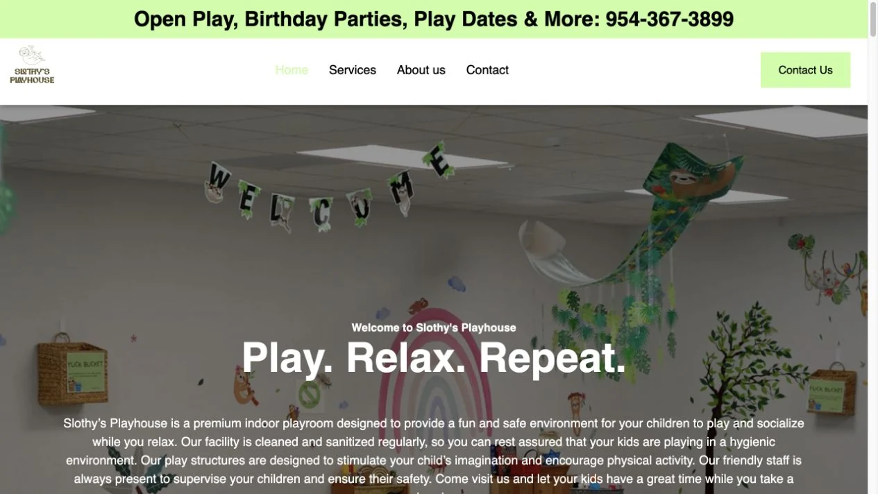 Slothy’s Playhouse website preview